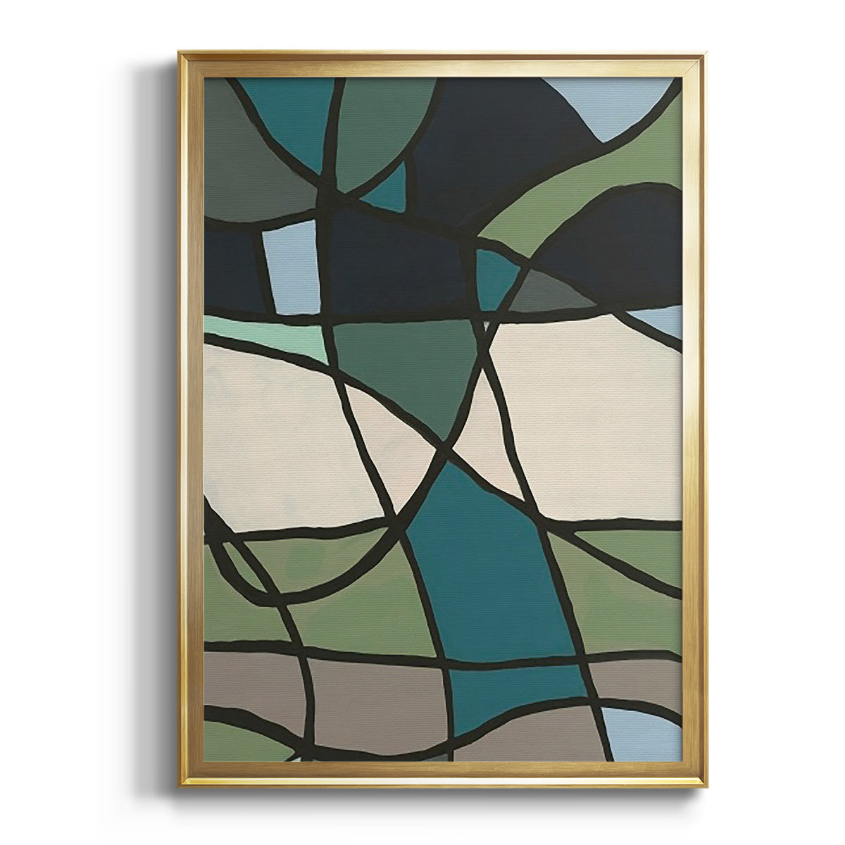 Multicolor Stained Glass I - Modern Framed Canvas Print