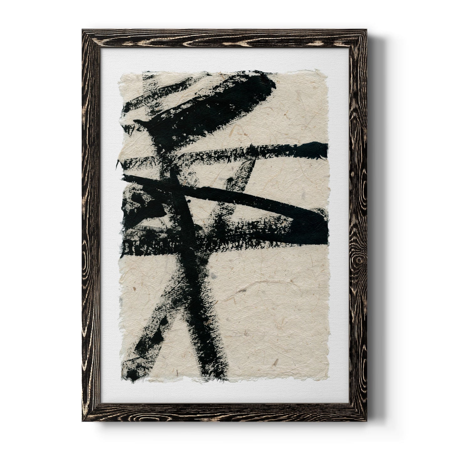 Lines Crossed III - Barnwood Framed Canvas Print