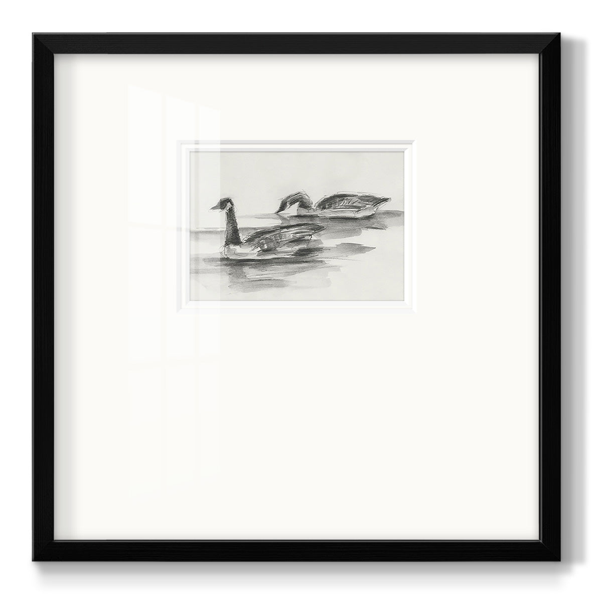 Geese Study II - Double Matboard Framed Print