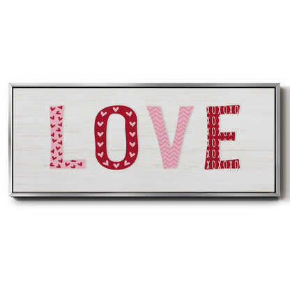 Patterned Love - Floater Framed Canvas Print