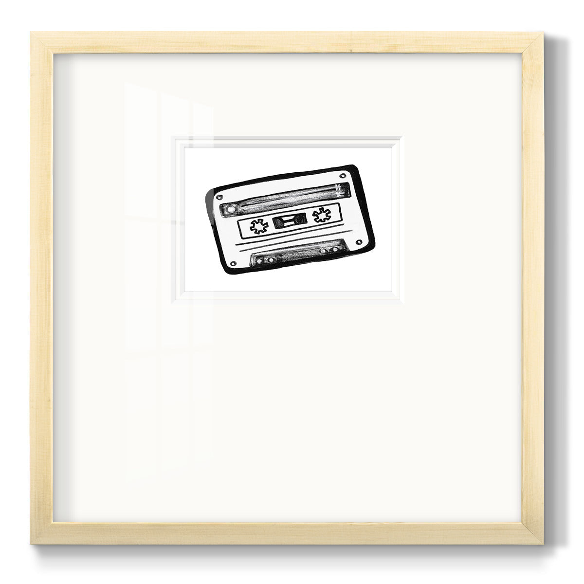 Cassette Sketch - Double Matboard Framed Print