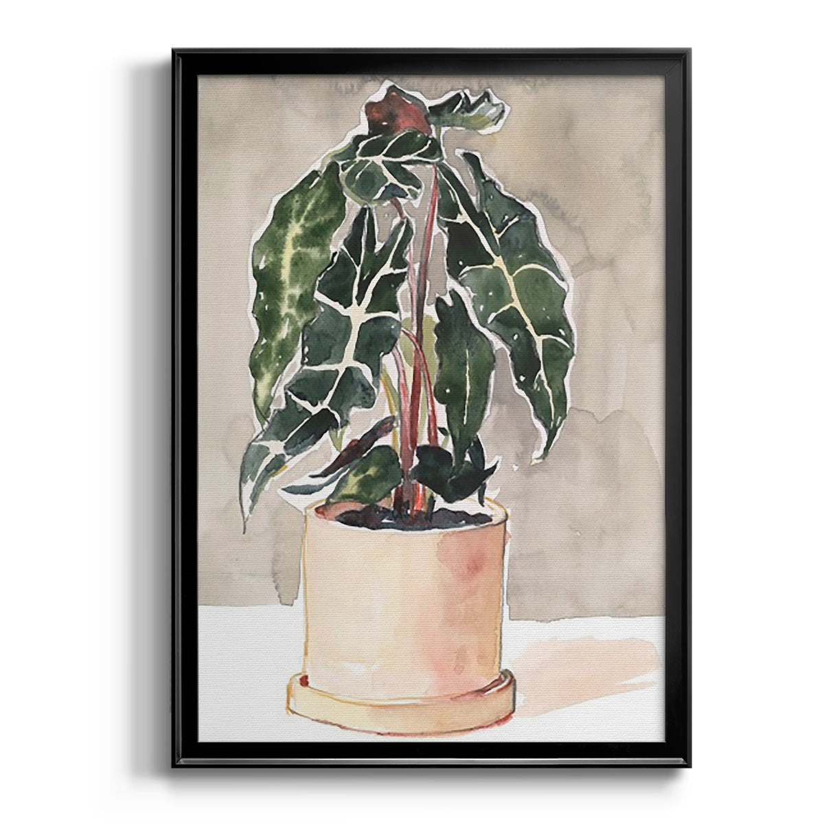 Potted Houseplant I - Modern Framed Canvas Print