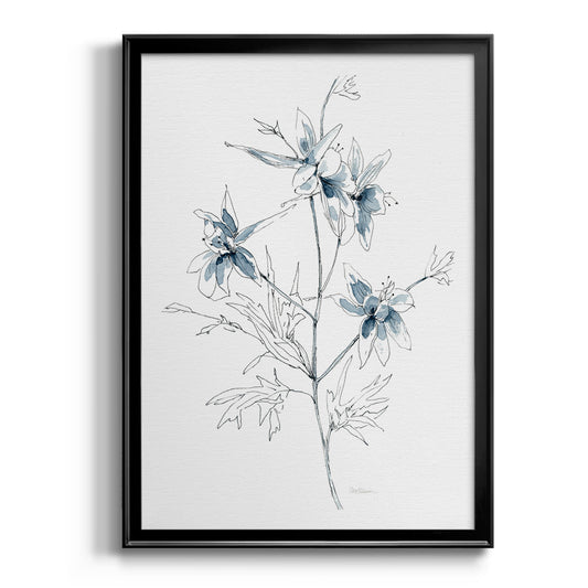 Indigo Sketch II - Modern Framed Canvas Print