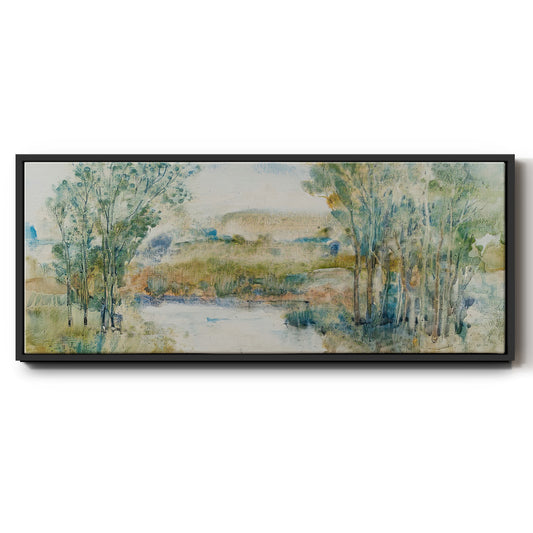 Trees on the Creek I - Floater Framed Canvas Print