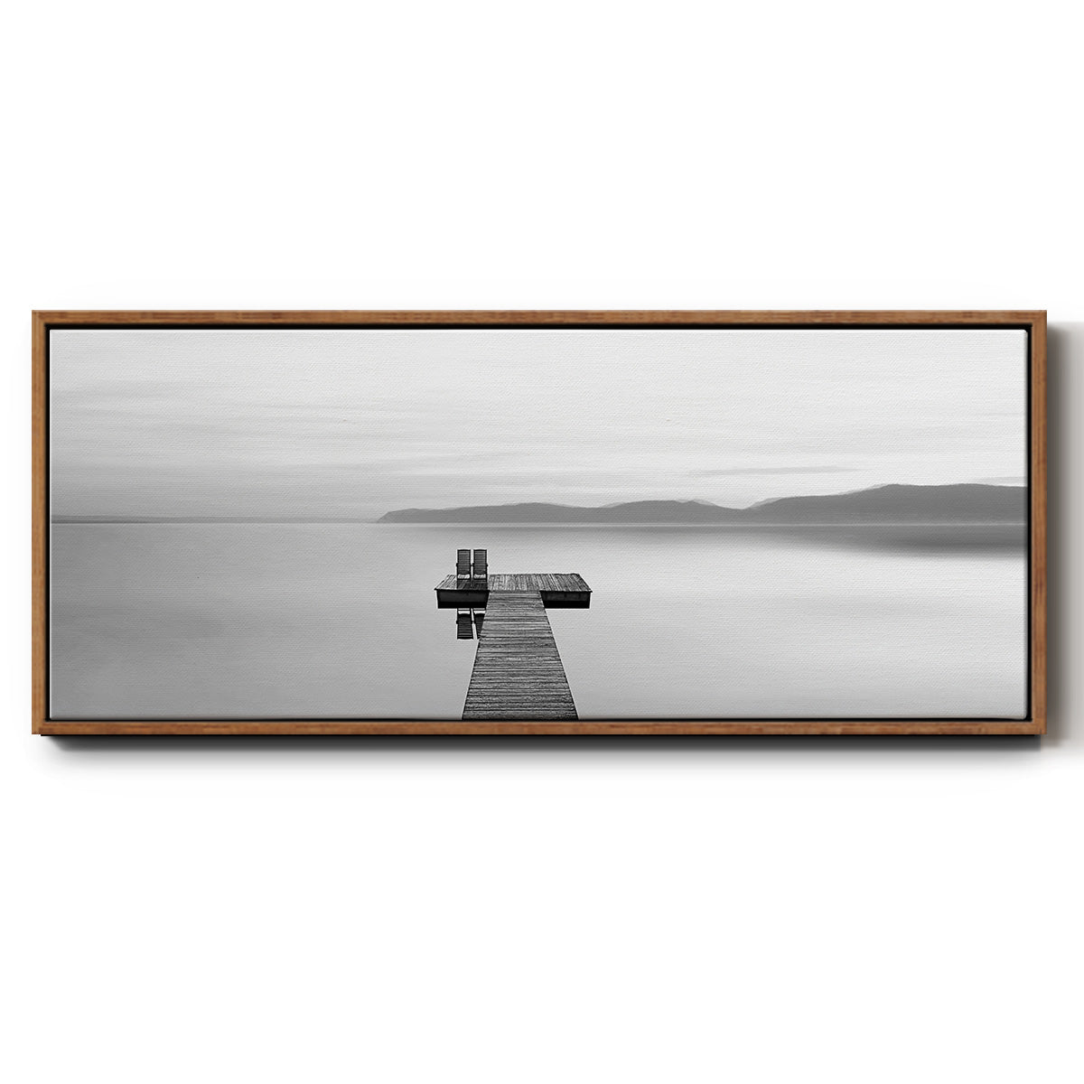 Black & White Water Panel XII - Floater Framed Canvas Print