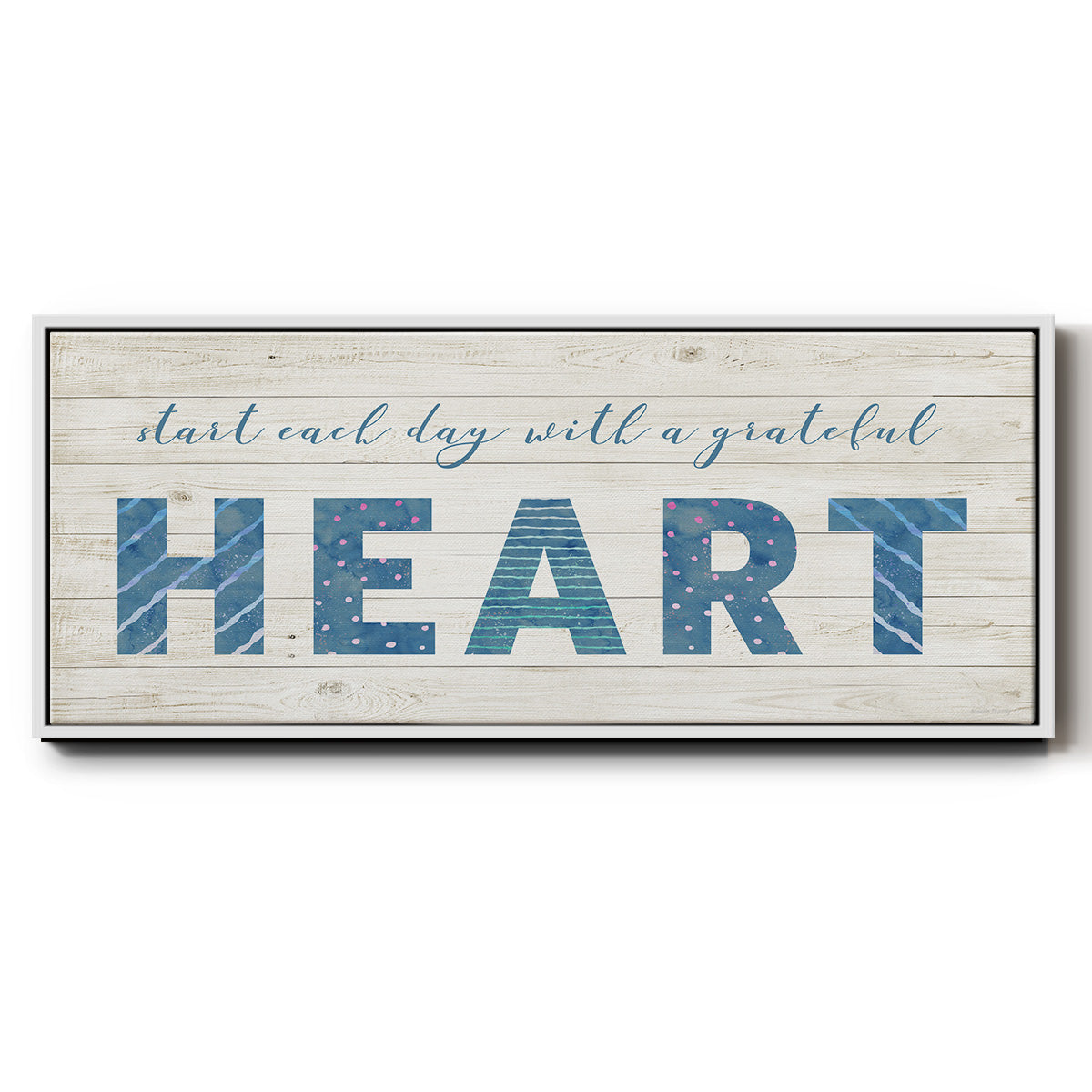 Grateful Heart - Floater Framed Canvas Print