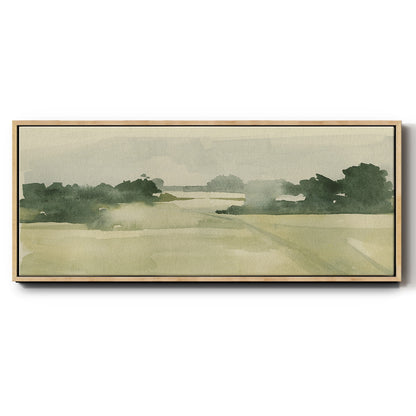 Watercolor Pasture I - Floater Framed Canvas Print