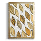 Patterned Leaf Shapes II - Modern Framed Canvas Print