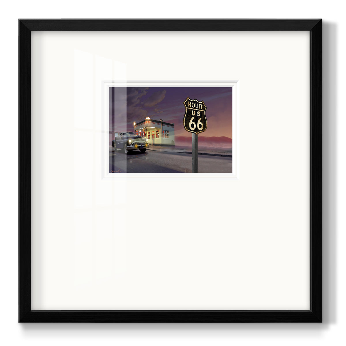 Route 66 - Double Matboard Framed Print