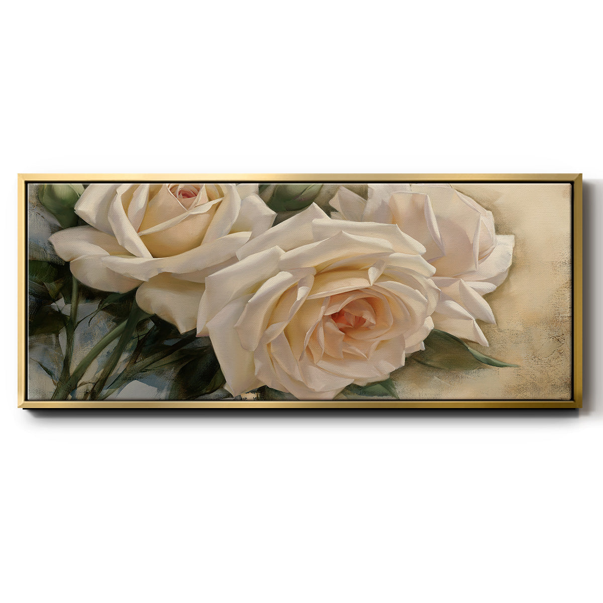 La Roseraie I - Floater Framed Canvas Print