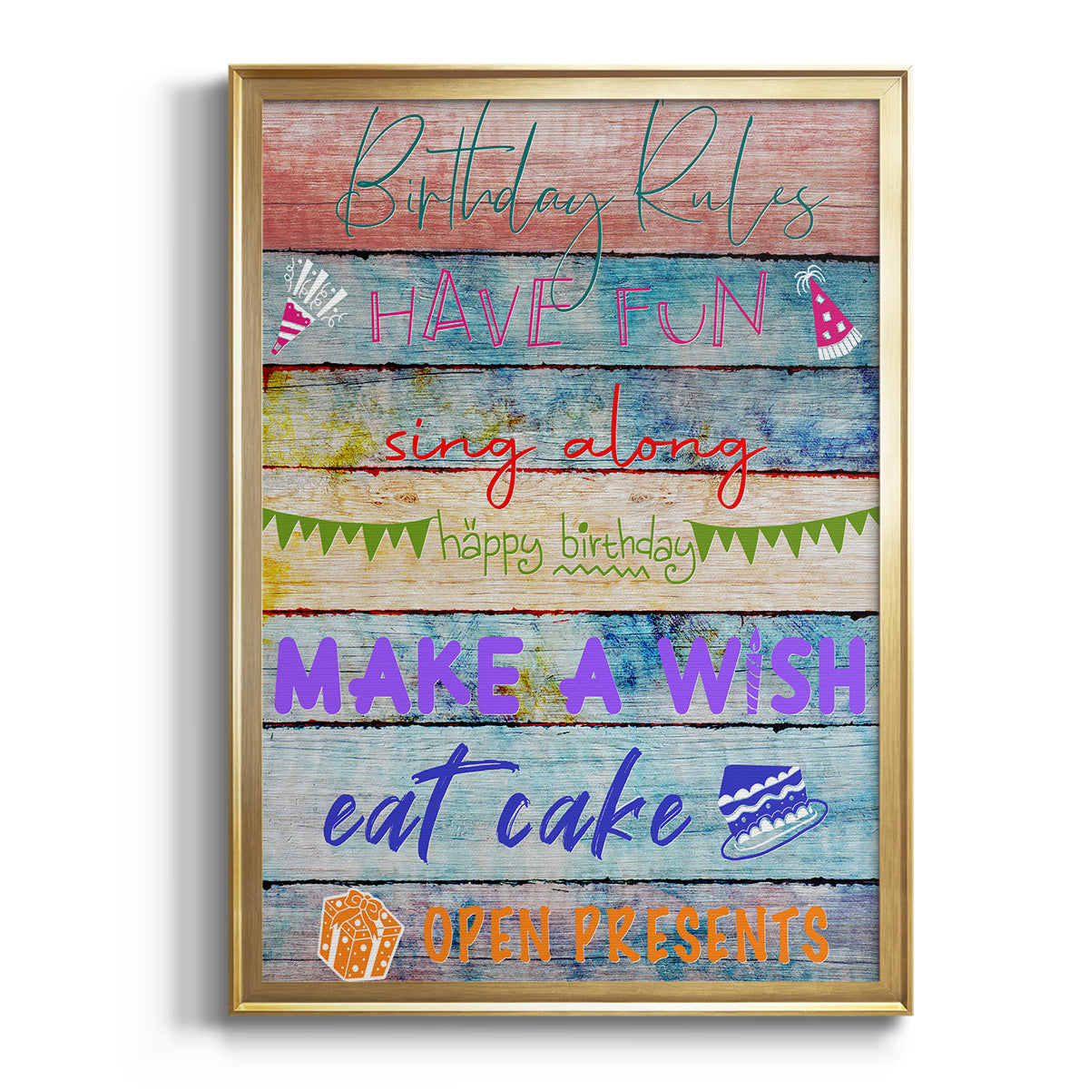 Birthday Rules - Modern Framed Canvas Print