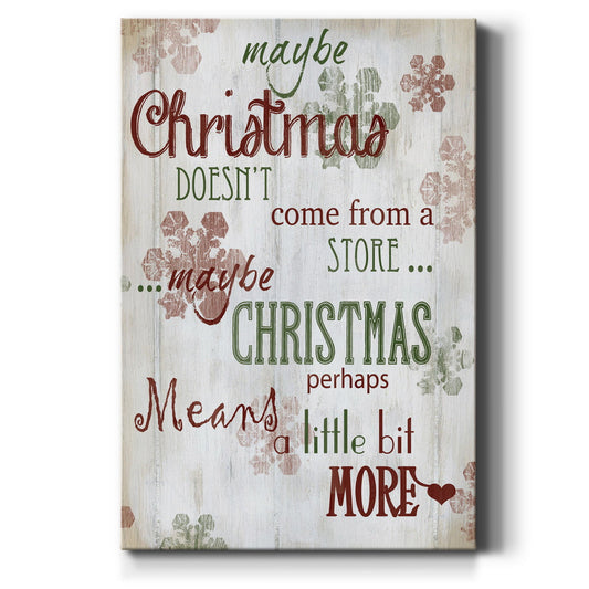 Christmas Means More Type - Canvas Art Print