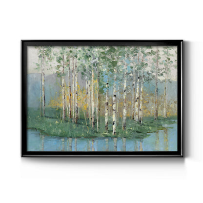 Birch Reflections Revisited - Modern Framed Canvas Print