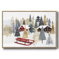 Christmas Chalet Collection A - Framed Gallery Wrapped Canvas in Floating Frame