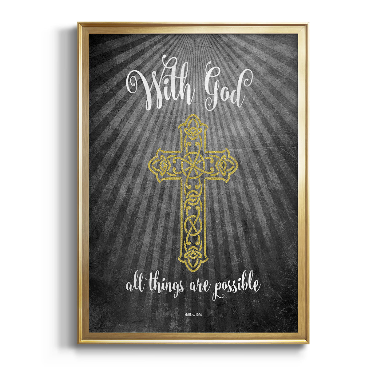 With God Gold - Modern Framed Canvas Print