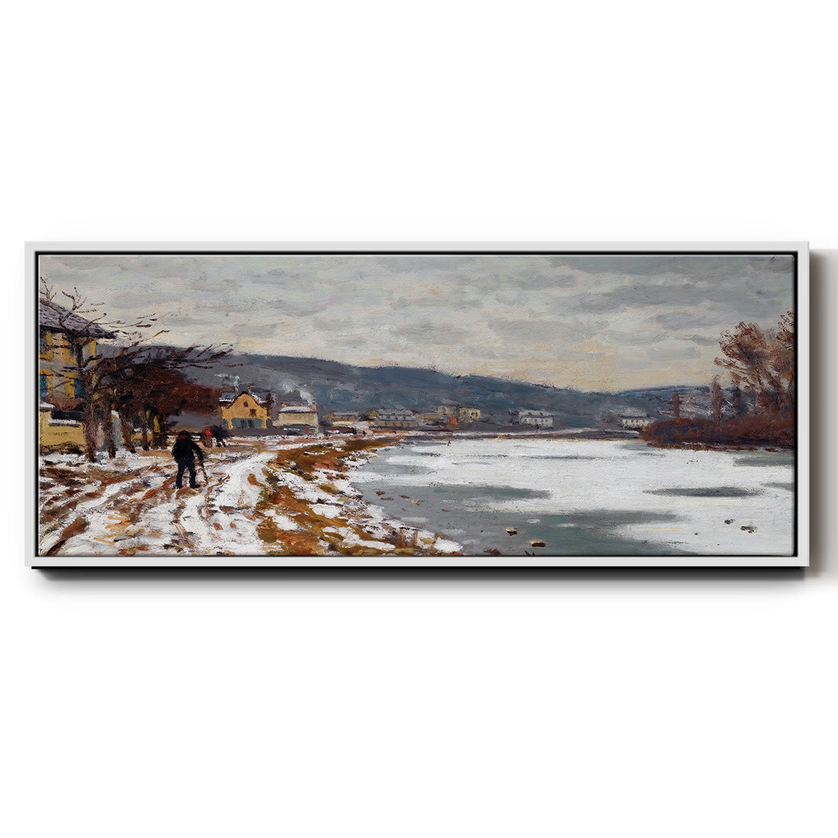 The Seine at Bougival, 1869 - Floater Framed Canvas Print