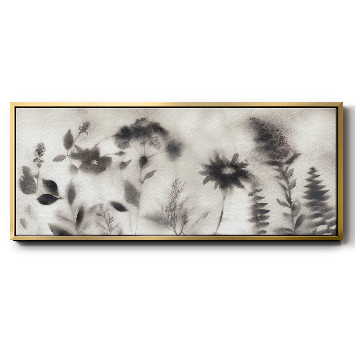 Misty Wildflower Morning - Floater Framed Canvas Print