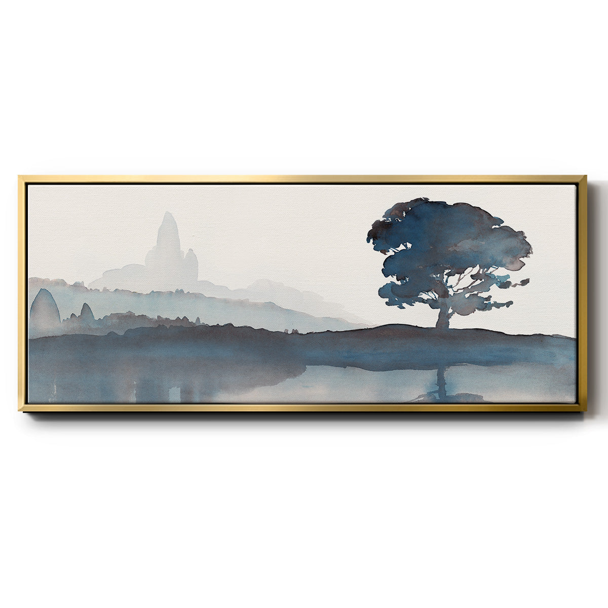 Serene Silhouette II - Floater Framed Canvas Print