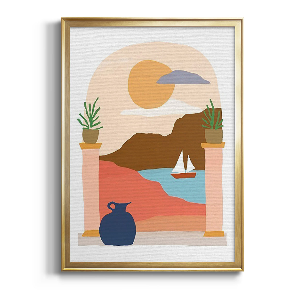 Paper Scene III - Modern Framed Canvas Print