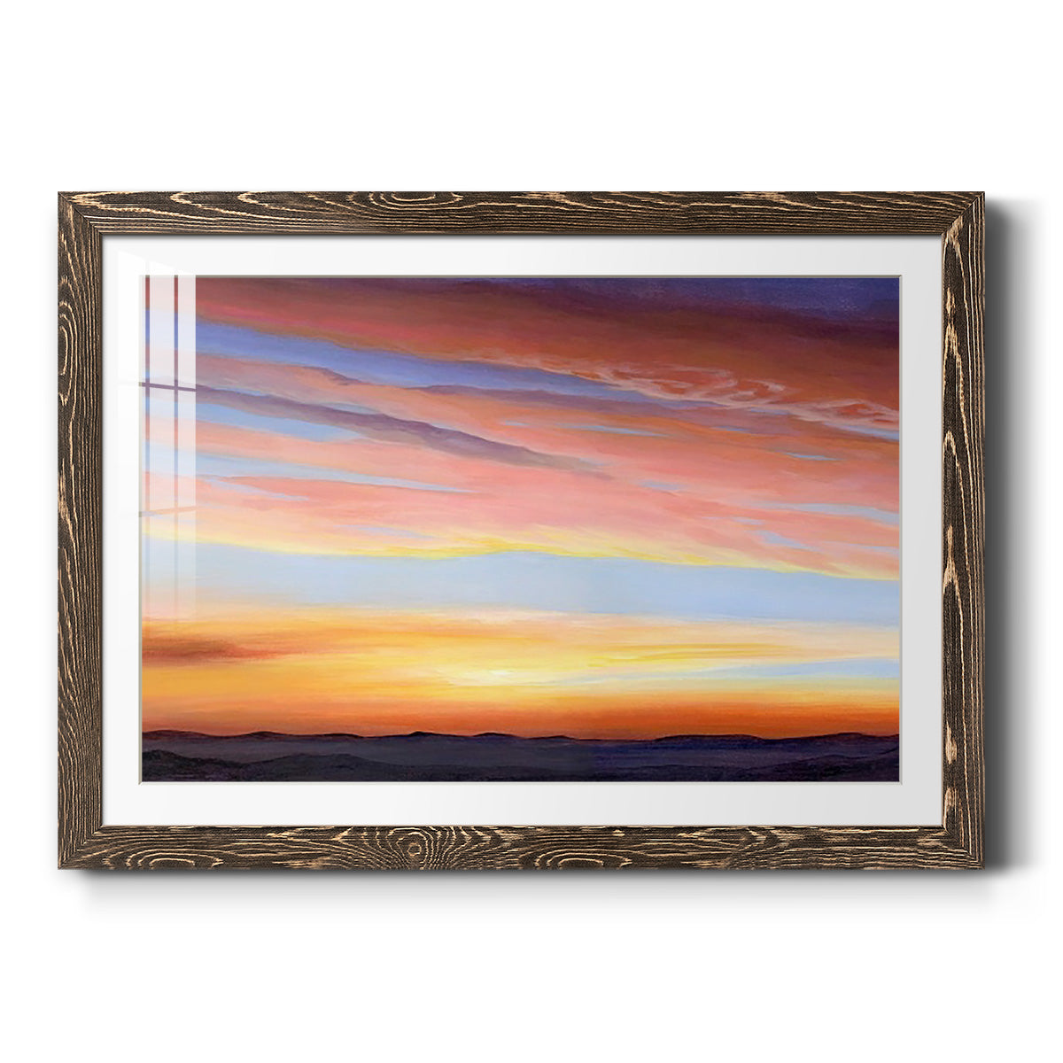 Ignited Dusk III - Barnwood Framed Art Print