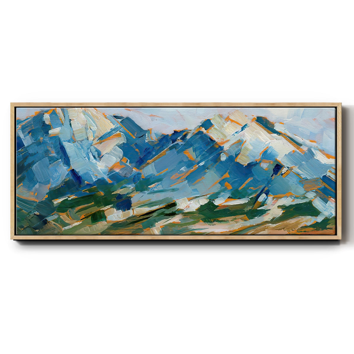 Blue Mountain Peaks I - Floater Framed Canvas Print