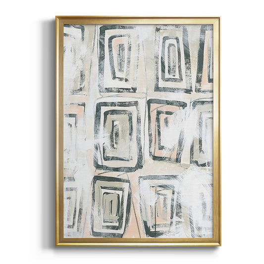 Sand Glyphs IV - Modern Framed Canvas Print