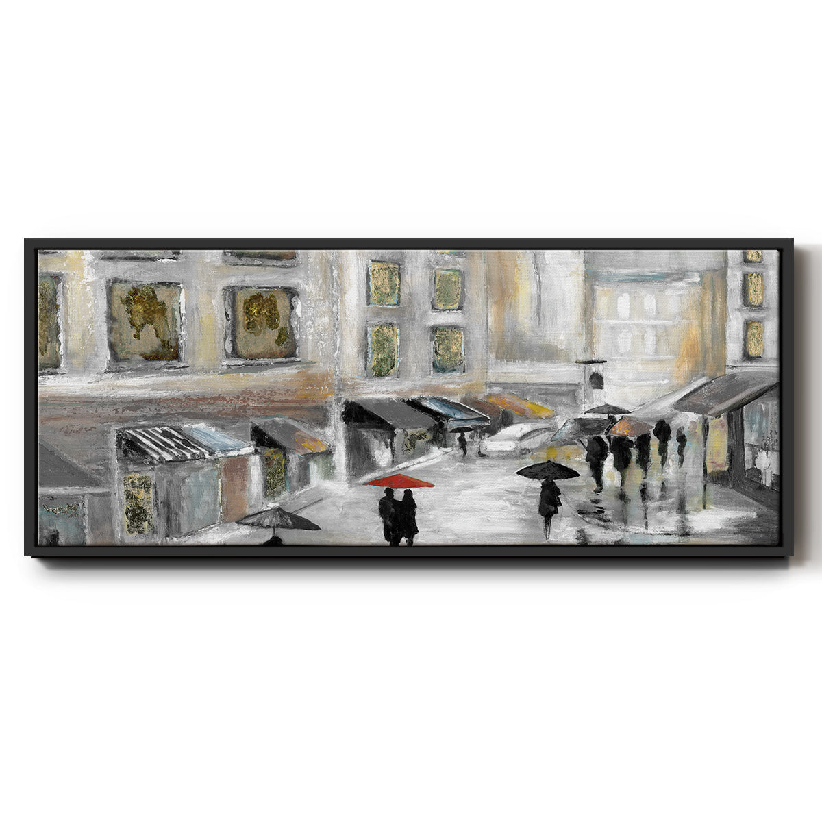 Sunday Market - Floater Framed Canvas Print