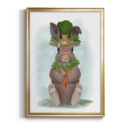 Rabbit Carrot Hat - Modern Framed Canvas Print