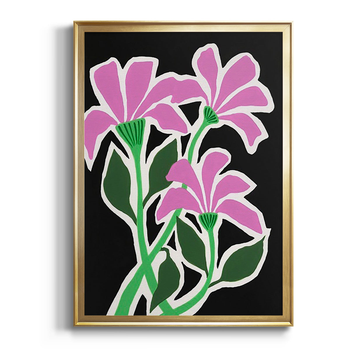 Pop Flowers V - Modern Framed Canvas Print