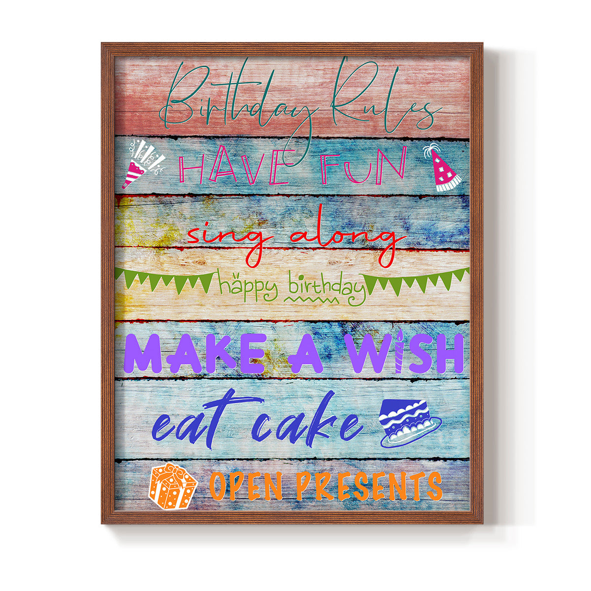 Birthday Rules - Restickable Framed Art Print