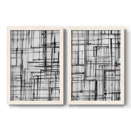 Line Meditation I - Barnwood Framed Canvas Set