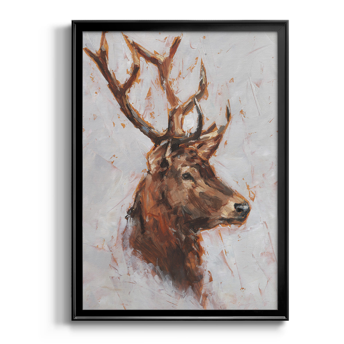 Stag Study II - Modern Framed Canvas Print