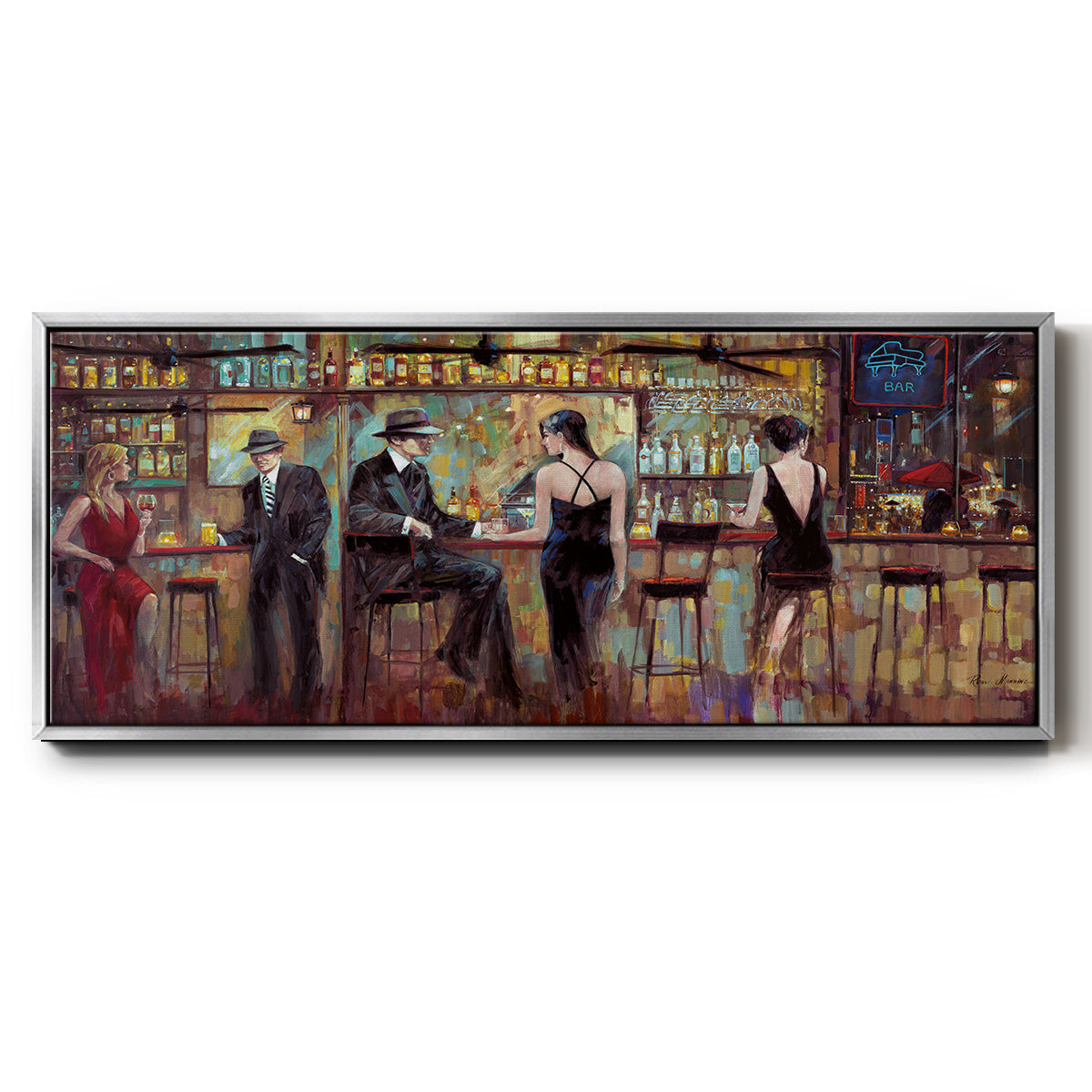 Happy Hour - Floater Framed Canvas Print