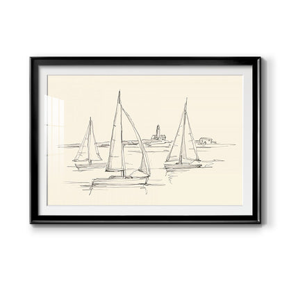 Coastal Contour Sketch II - Modern Framed Art Print