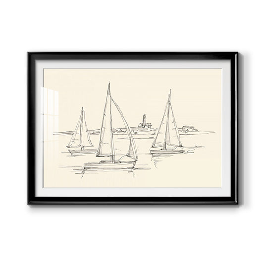 Coastal Contour Sketch II - Modern Framed Art Print