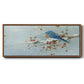 Blue Bird in Winter - Floater Framed Canvas Print