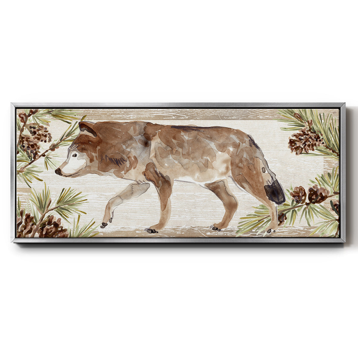 Rustic Barnwood Animals Collection D - Floater Framed Canvas Print