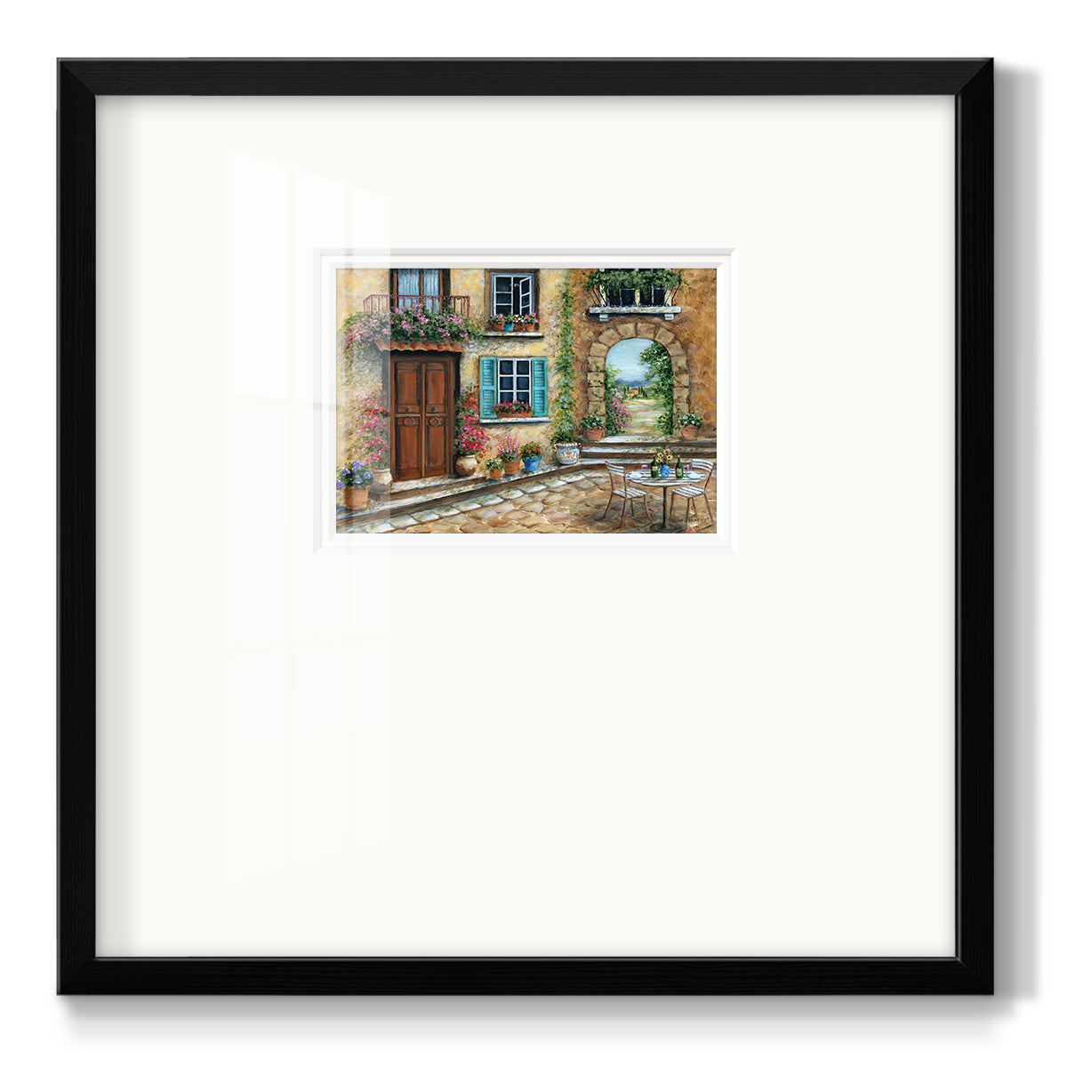 Tuscan Courtyard - Double Matboard Framed Print