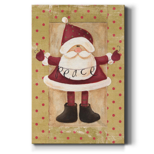 Polka Dot Peace Santa Premium Gallery Wrapped Canvas - Ready to Hang