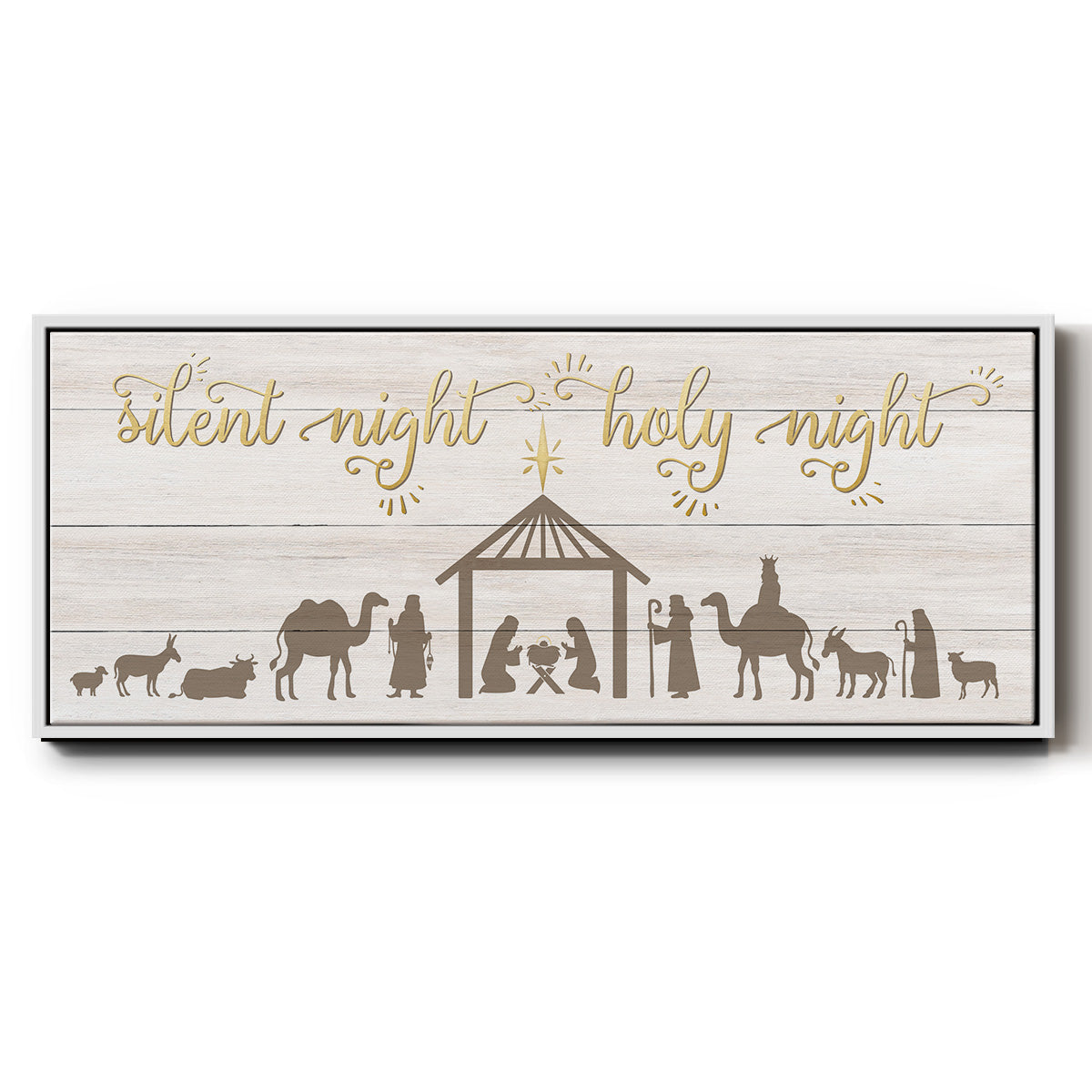 Silent Night Nativity - Floater Framed Canvas Print
