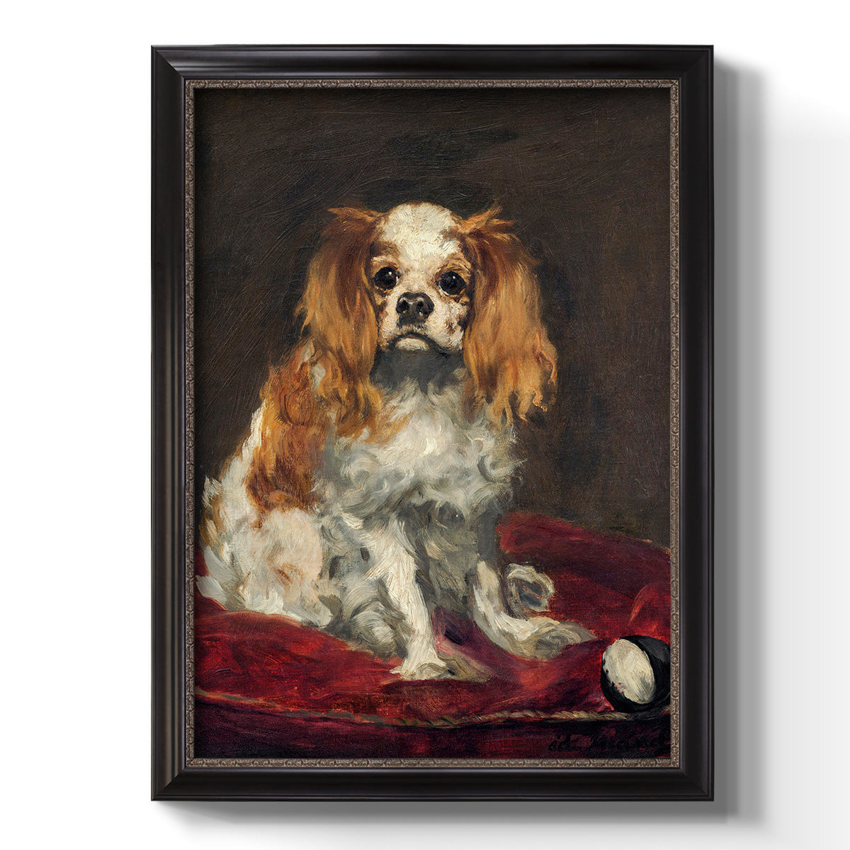 A King Charles Spaniel - Ornate Framed Canvas Print