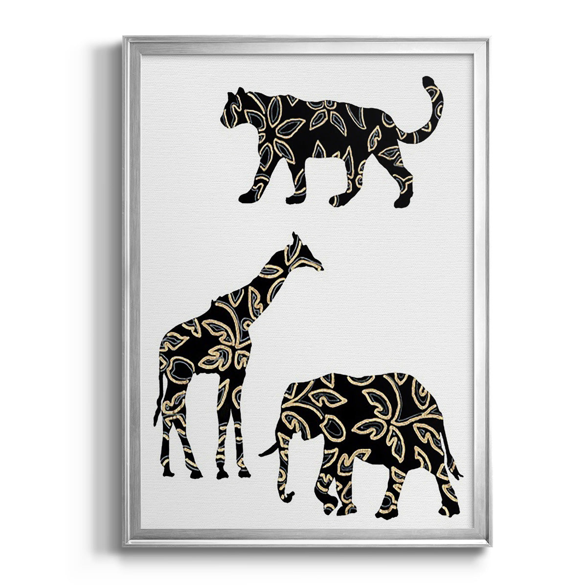 Ornamental Safari Animals III - Modern Framed Canvas Print