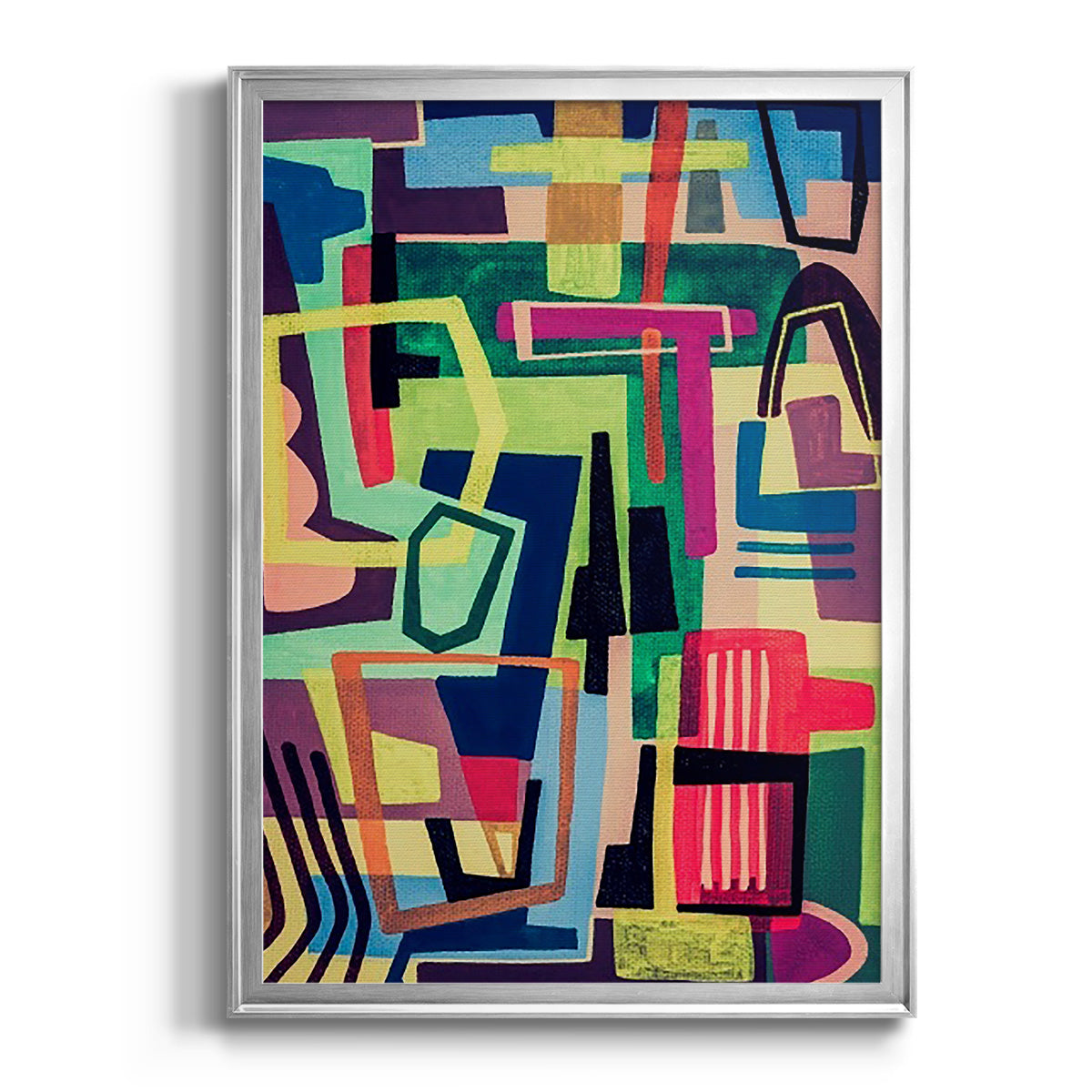 Connected Colors I - Modern Framed Canvas Print