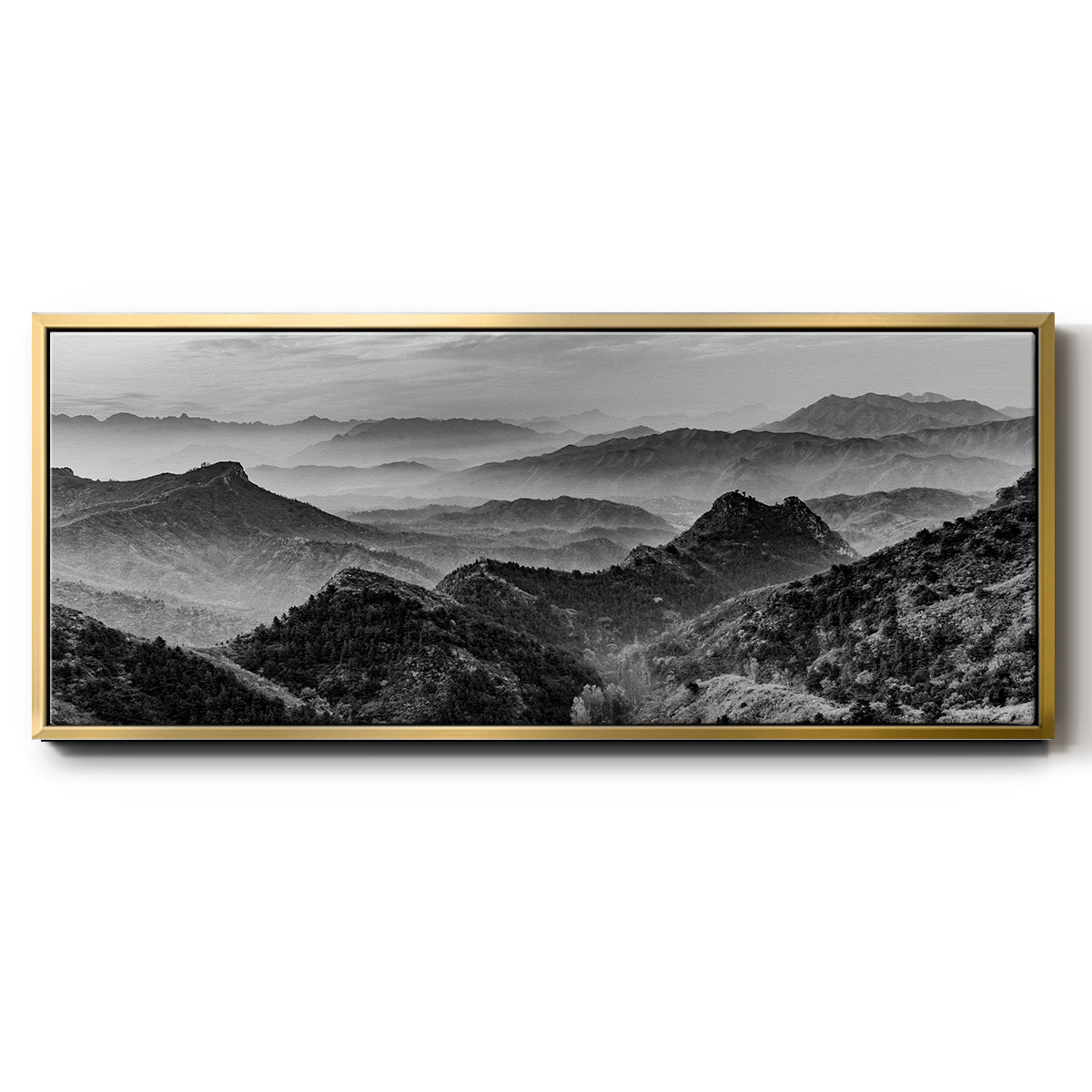 Mountains of the Great Wall - Floater Framed Canvas Print
