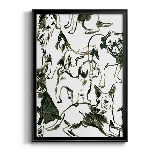 Canine Collage I - Modern Framed Canvas Print
