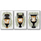 Greek Vases I - Framed Premium Gallery Wrapped Canvas L Frame 3 Piece Set - Ready to Hang