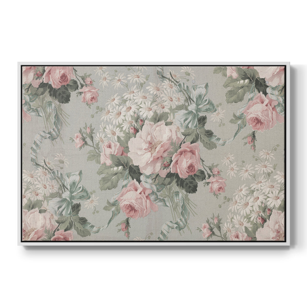 Vintage Abstract Print XIV - Floater Framed Canvas Print