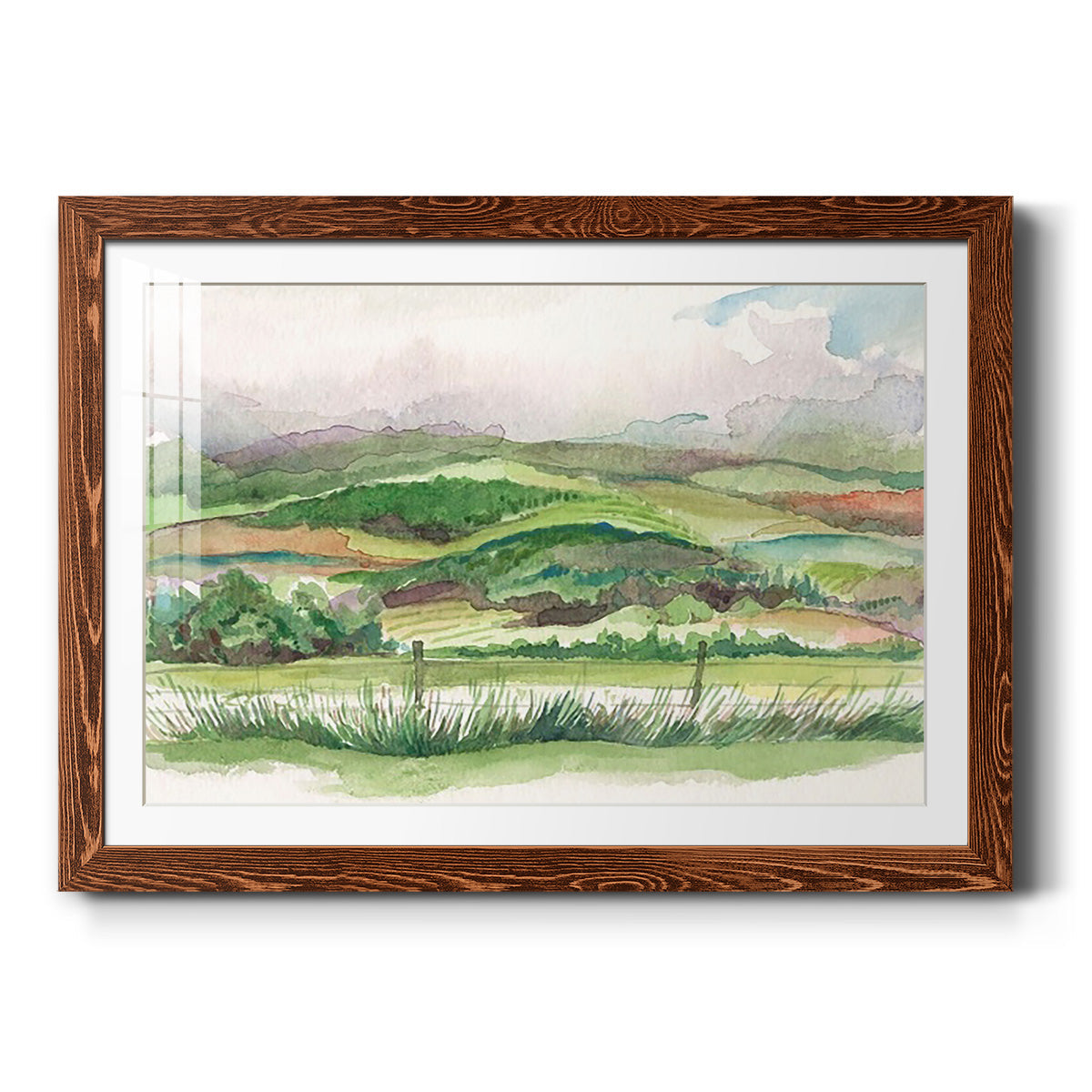 Bennachie Rain I - Barnwood Framed Art Print