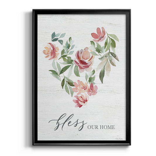 Paradise Floral Heart - Modern Framed Canvas Print