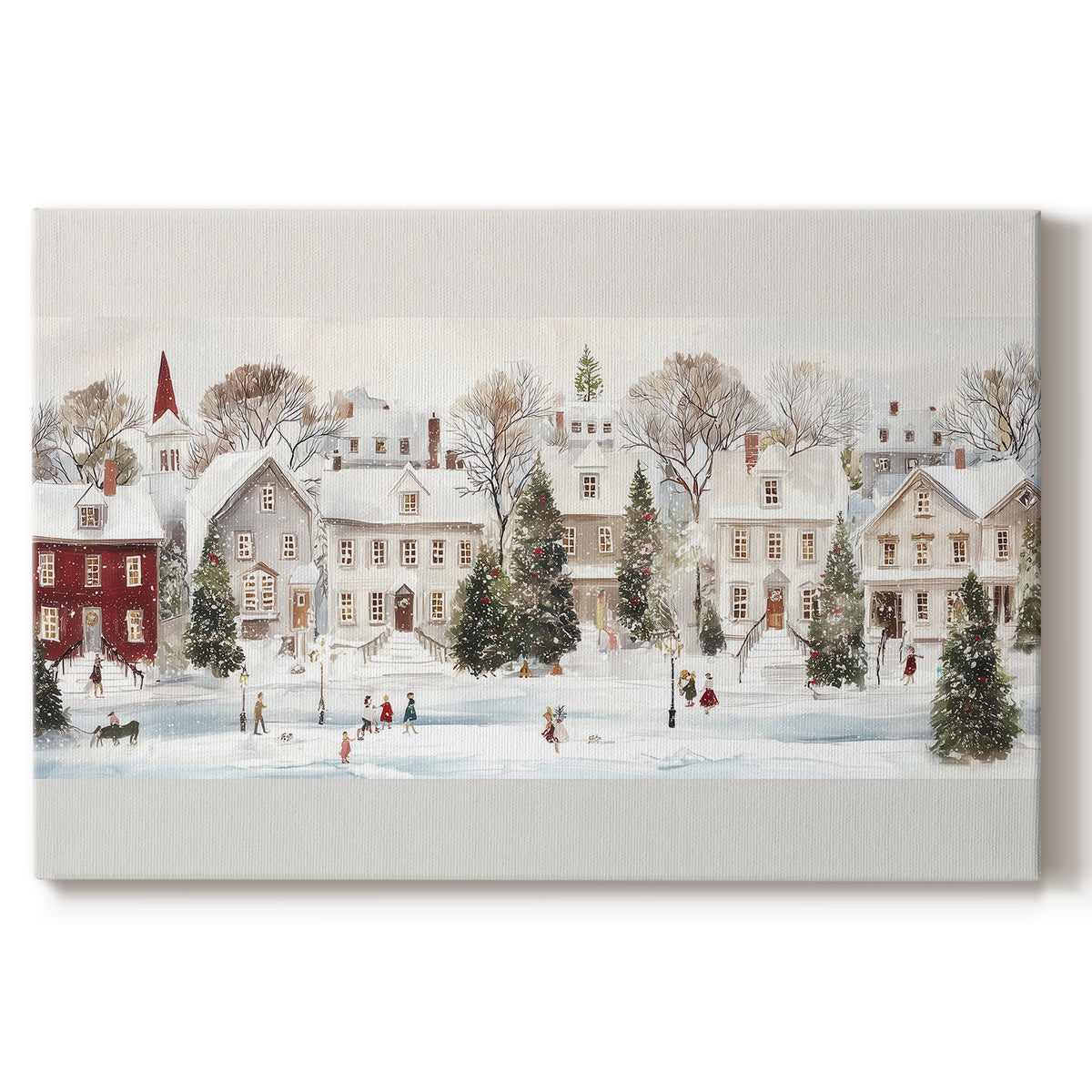 Pearled Yule Square - Canvas Art Print